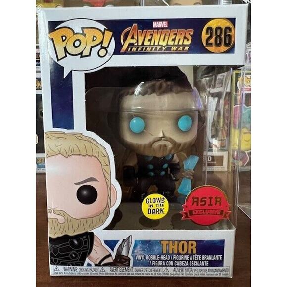 Funko Pop! Avengers Infinity War Thor #286 GITD Asia Exclusive Sticker VAULTED! - Picture 2 of 7